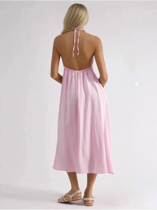 Vestido largo con detalle drapeado busem - Kiabi Vestido largo con detalle drapeado busem - Kiabi