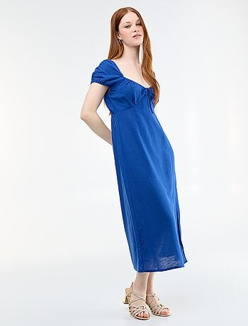 Vestido largo con escote bardot
