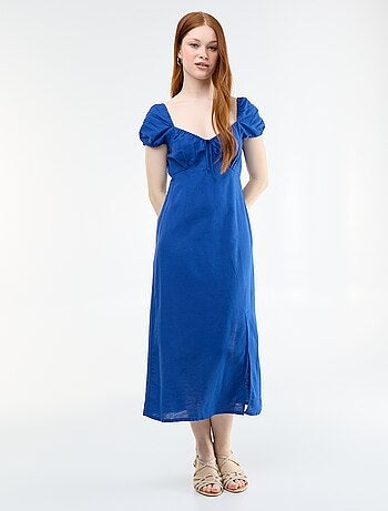 Vestido largo con escote bardot
