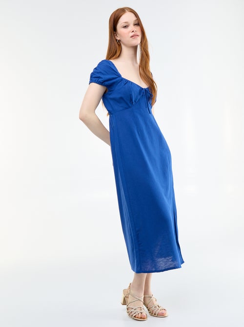 Vestido largo con escote bardot - Kiabi