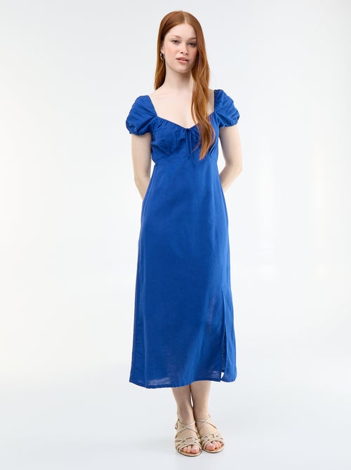 Vestido largo con escote bardot - Kiabi