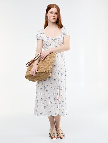Vestido largo con escote bardot