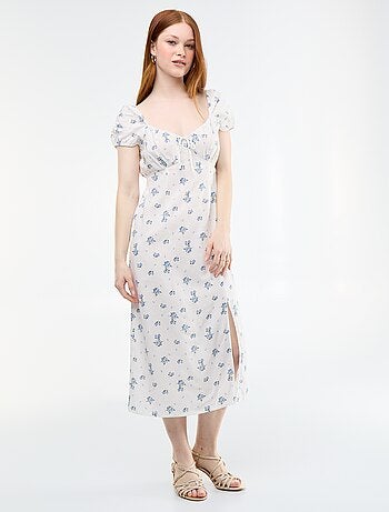 Vestido largo con escote bardot