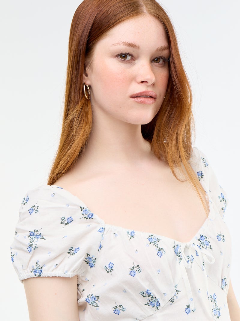 Vestido largo con escote bardot Blanco - Kiabi