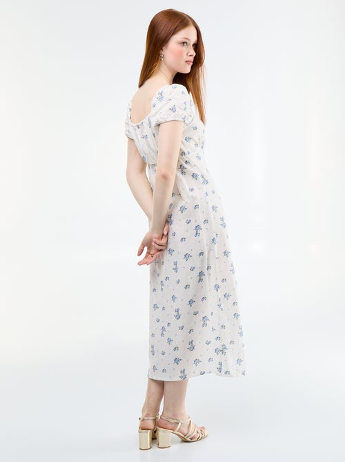 Vestido largo con escote bardot - Kiabi