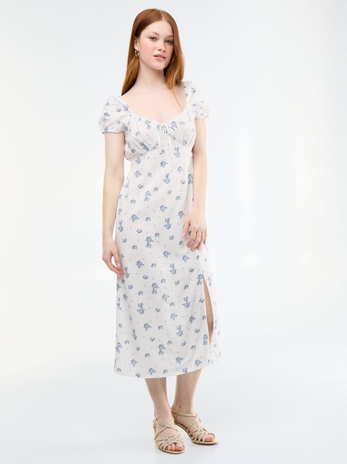 Vestido largo con escote bardot - Kiabi