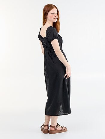 Vestido largo con escote bardot