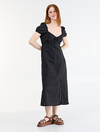 Vestido largo con escote bardot