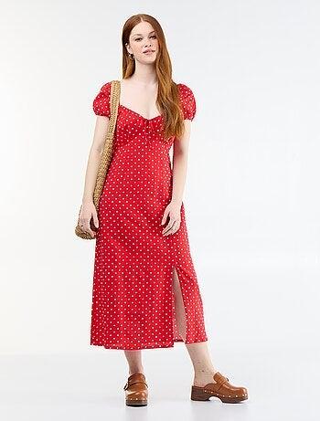 Vestido largo con escote bardot