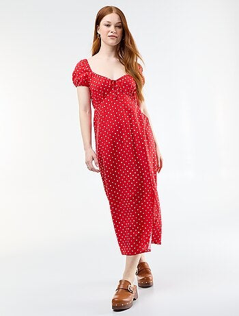 Vestido largo con escote bardot