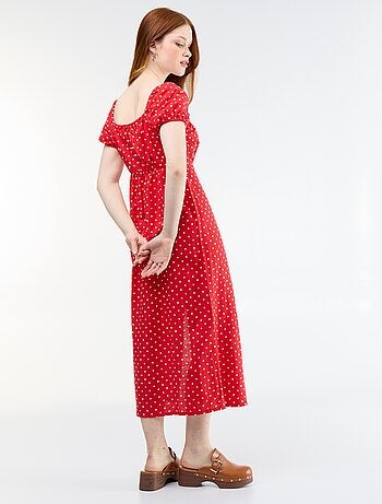 Vestido largo con escote bardot