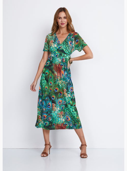 Vestido largo con escote envolvente - Afibel - Kiabi