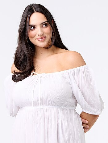 Vestido largo con escote redondo