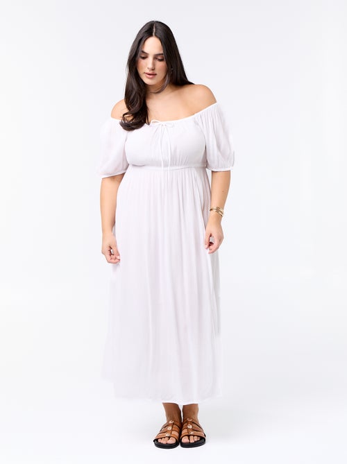 Vestido largo con escote redondo - Kiabi