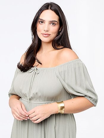 Vestido largo con escote redondo