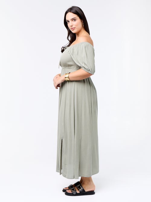 Vestido largo con escote redondo - Kiabi