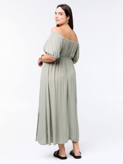 Vestido largo con escote redondo - Kiabi