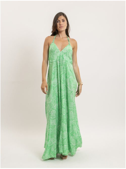 Vestido largo con espalda descubierta IPIZA - Kiabi Vestido largo con espalda descubierta IPIZA - Kiabi