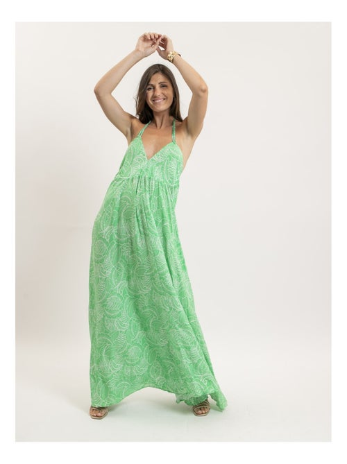 Vestido largo con espalda descubierta IPIZA - Kiabi Vestido largo con espalda descubierta IPIZA - Kiabi