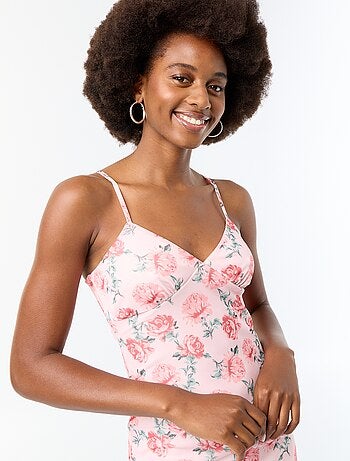 Vestido largo con estampado de flores