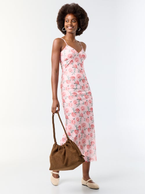 Vestido largo con estampado de flores - Kiabi