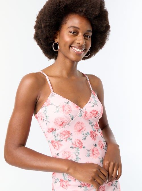 Vestido largo con estampado de flores - Kiabi