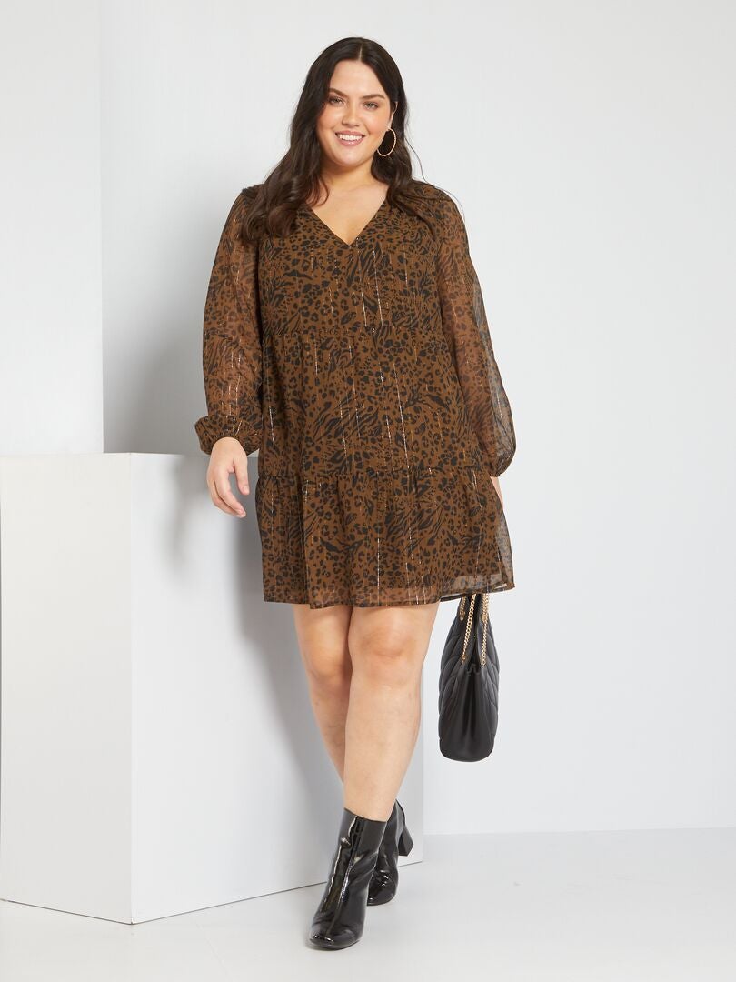 Vestido Largo Con Estampado De Leopardo Marron Kiabi 25 00€