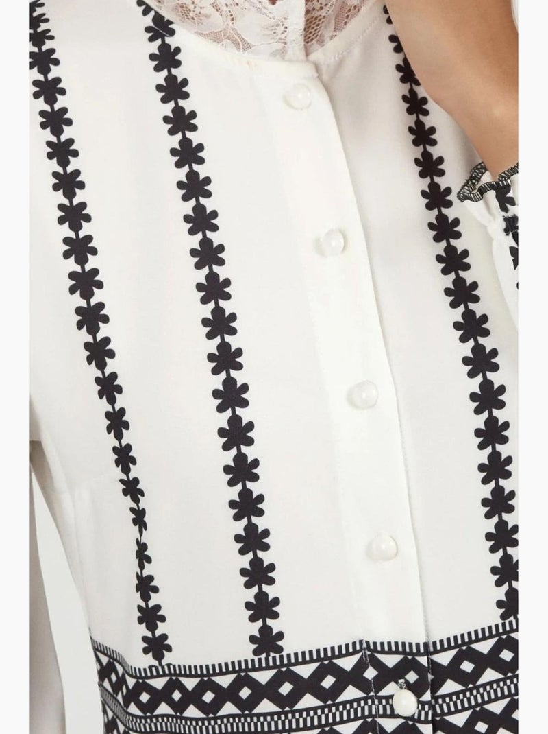 Vestido largo con estampado floral hiccup Blanco - Kiabi