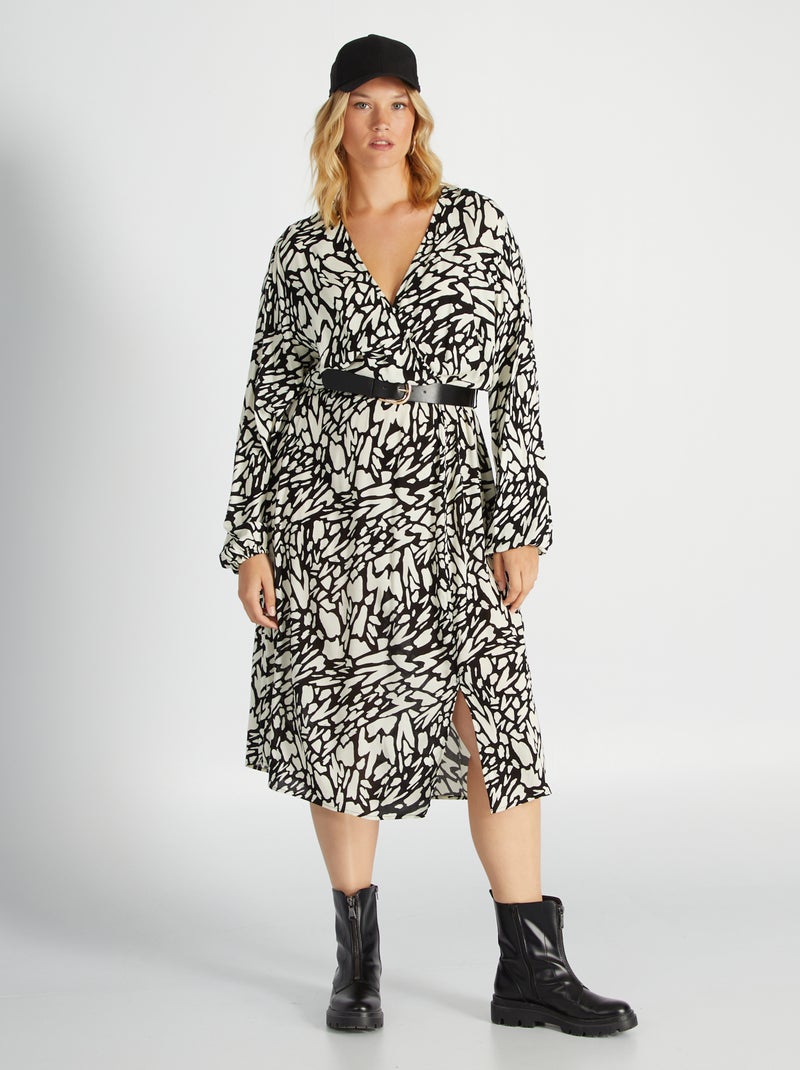 Vestido largo con estampado NEGRO - Kiabi