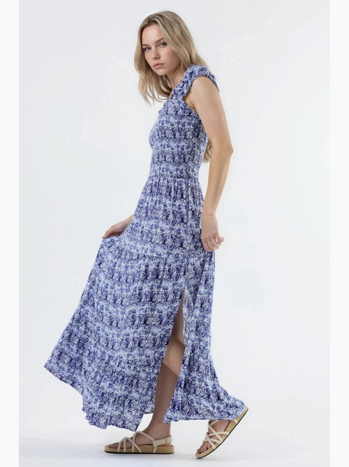 Vestido largo con estampado paisley y cuello cuadrado busem - Kiabi