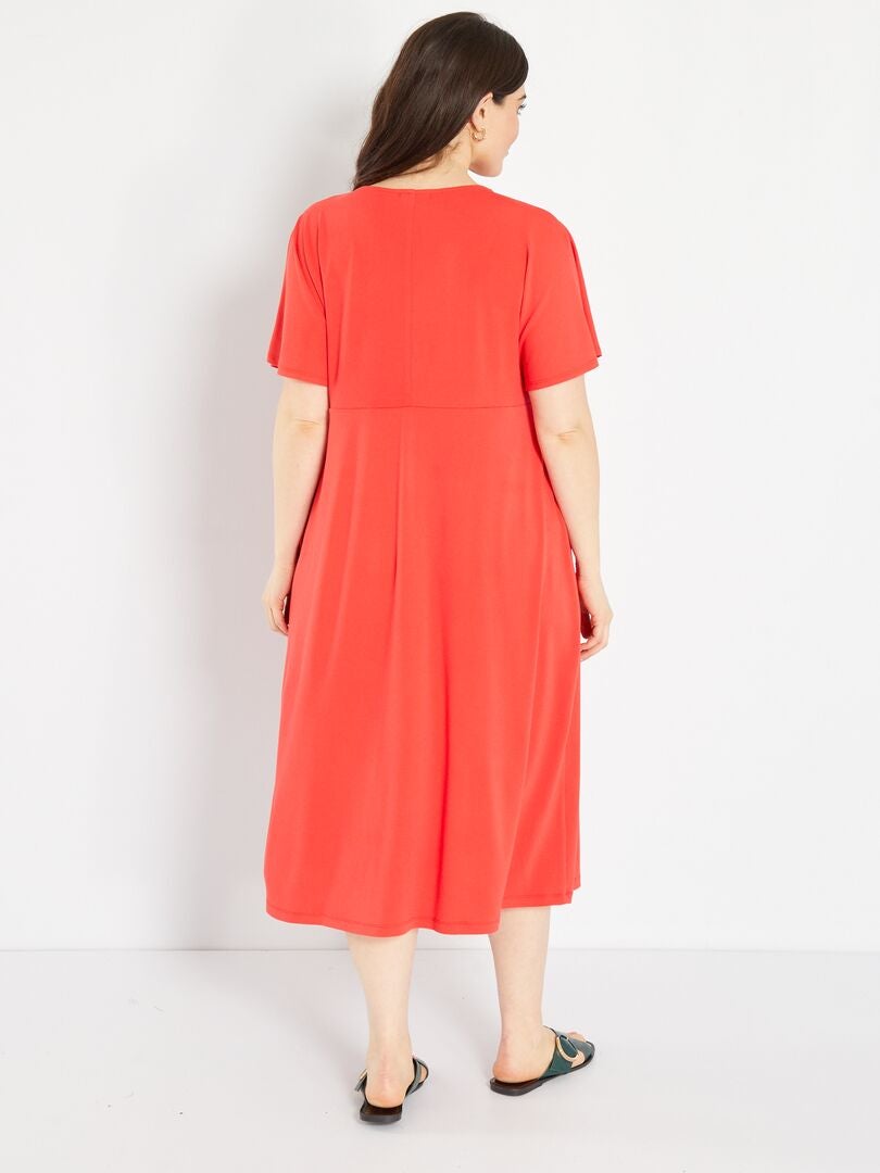 Vestido largo con estampado rojo - Kiabi