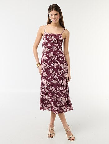 Vestido largo con estampado y tirantes finos