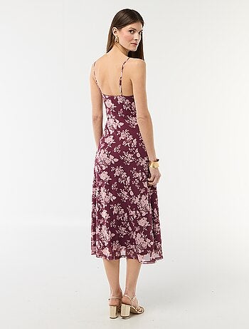 Vestido largo con estampado y tirantes finos