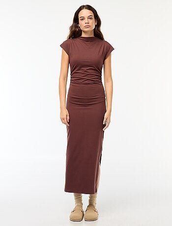 Vestido largo con frunces