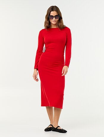 Vestido largo con joya en la cintura