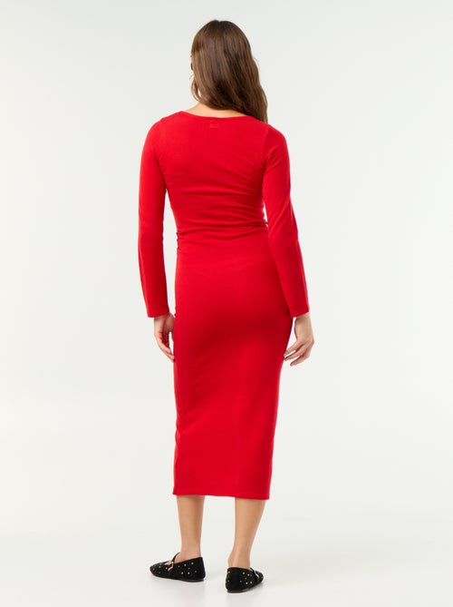 Vestido largo con joya en la cintura - Kiabi