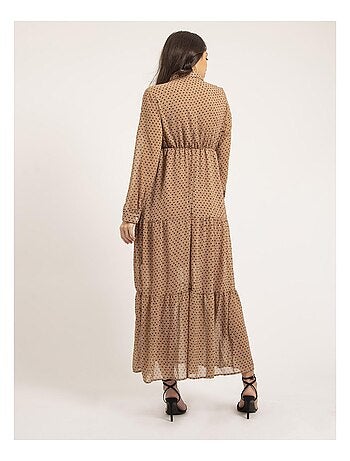 Vestido largo con motivos IDYANA