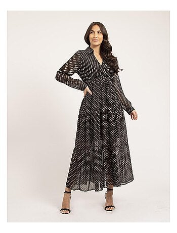 Vestido largo con motivos IDYANA