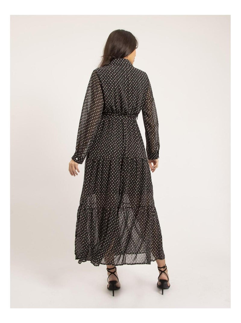 Vestido largo con motivos IDYANA Negro - Kiabi