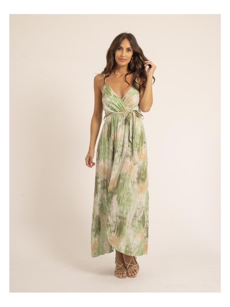 Vestido largo con motivos iglory Verde - Kiabi
