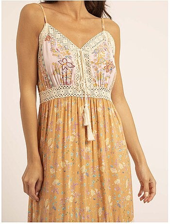 Vestido largo con motivos IMALIKA