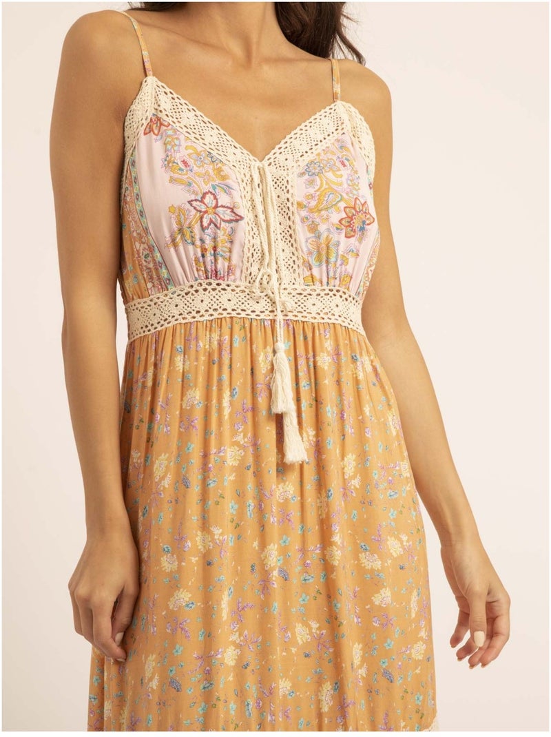 Vestido largo con motivos IMALIKA Naranja - Kiabi