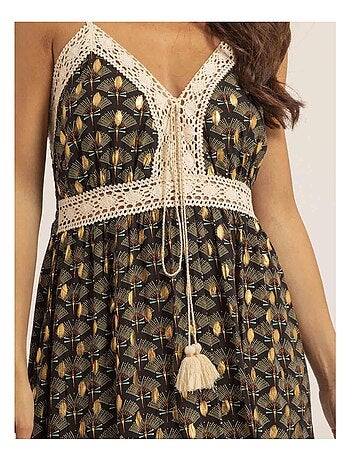 Vestido largo con motivos IPINA