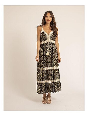 Vestido largo con motivos IPINA