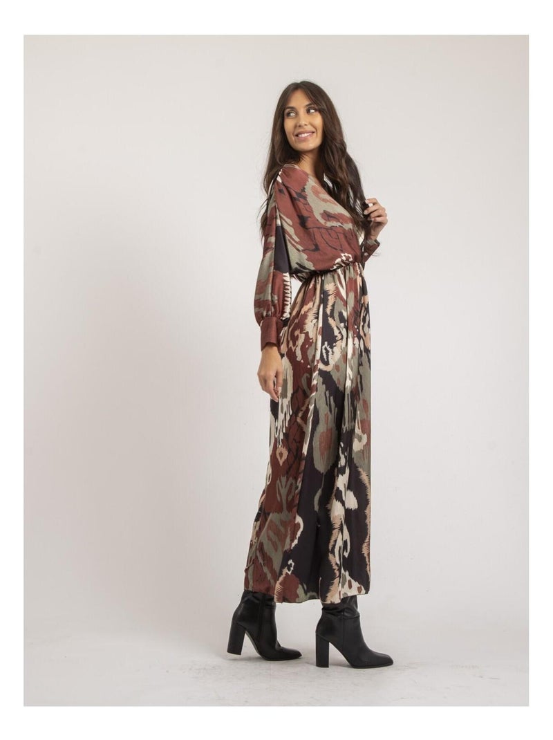 Vestido largo con motivos IVECA Caqui - Kiabi