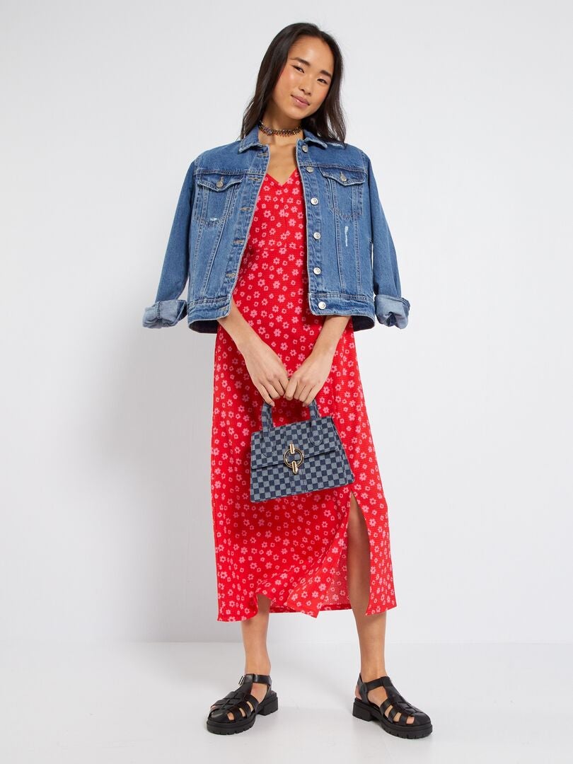 Vestido largo con motivos ROJO - Kiabi