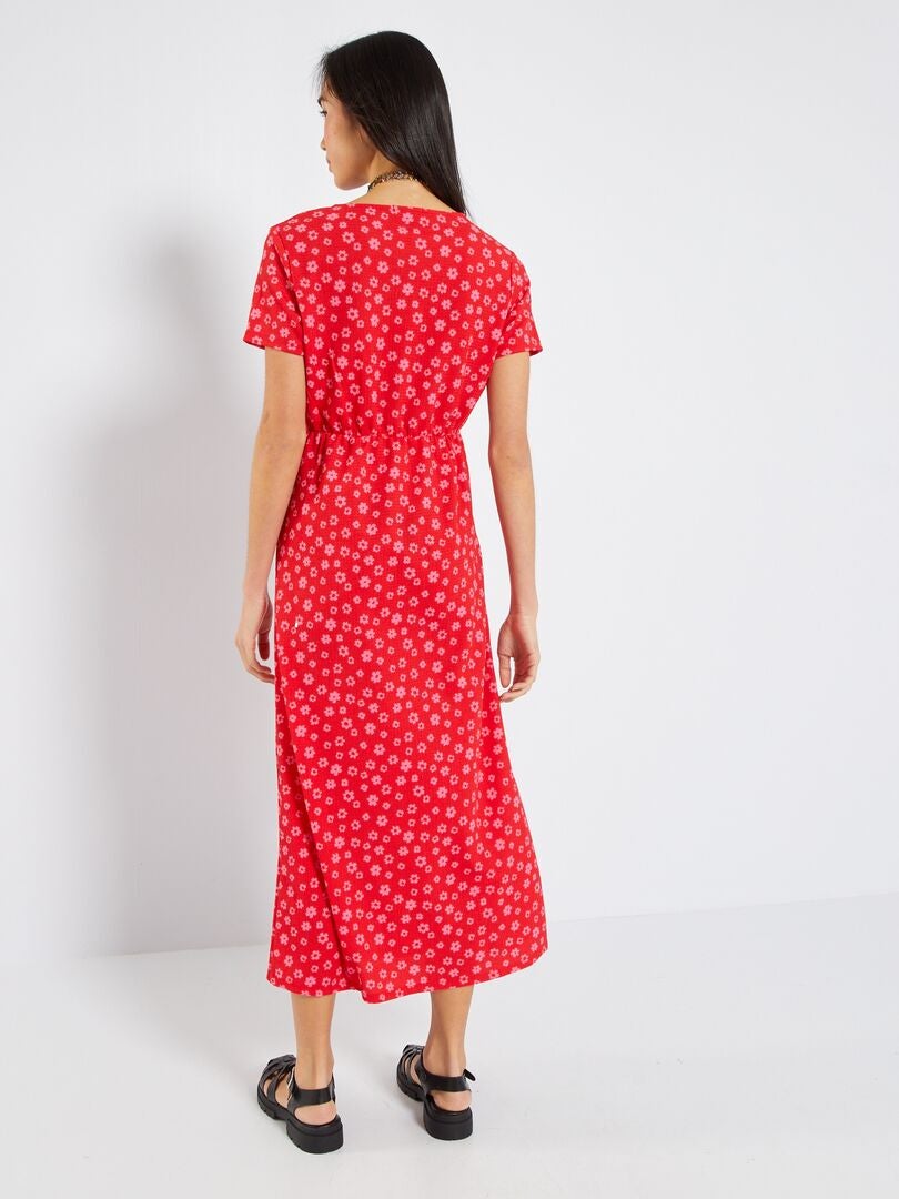 Vestido largo con motivos ROJO - Kiabi