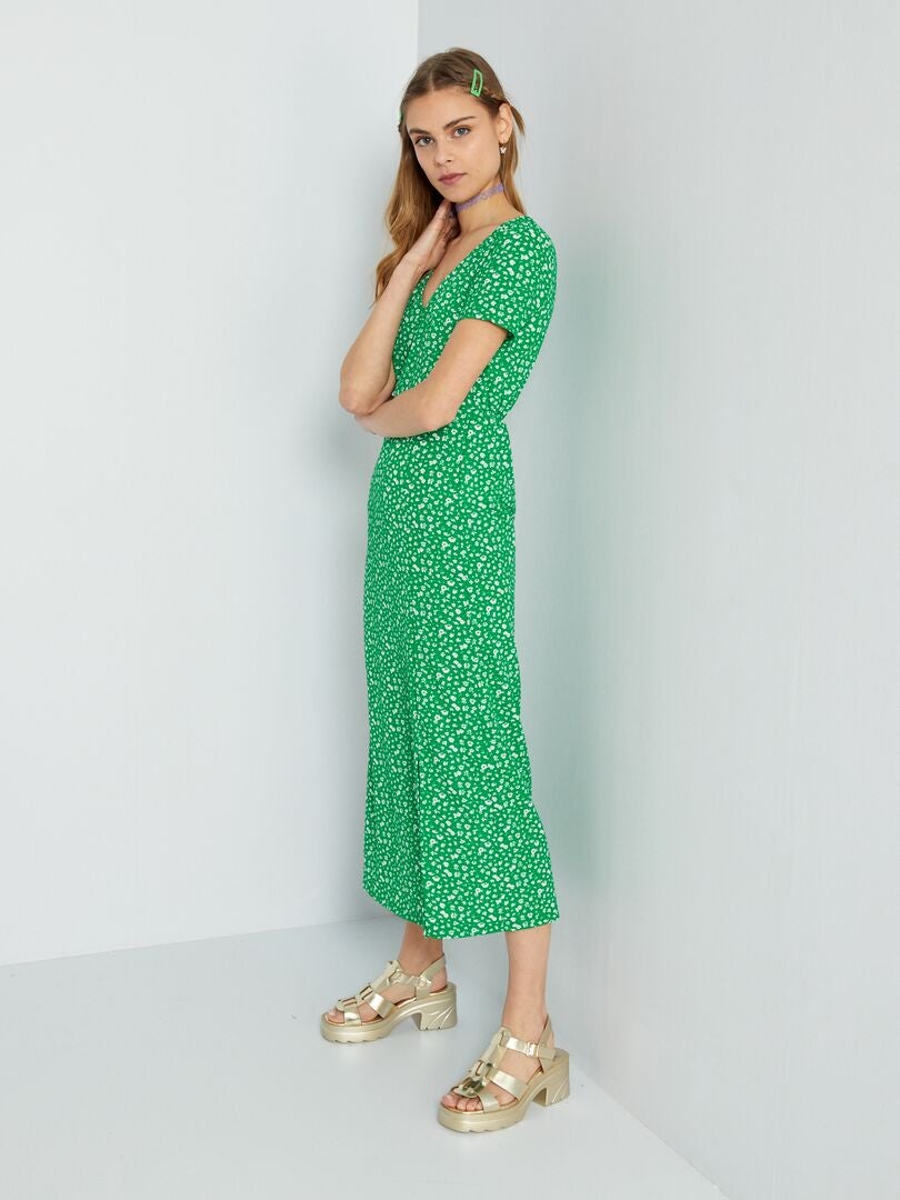 Vestido largo con motivos VERDE - Kiabi