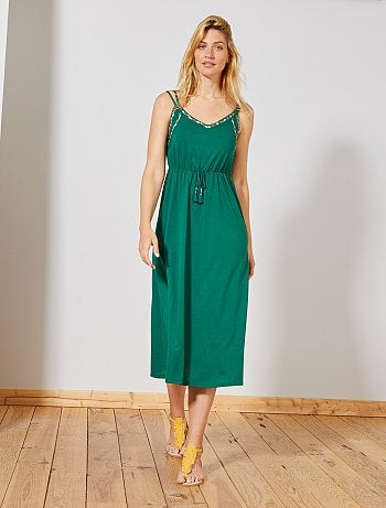 Vestido largo con pedrería - Kiabi