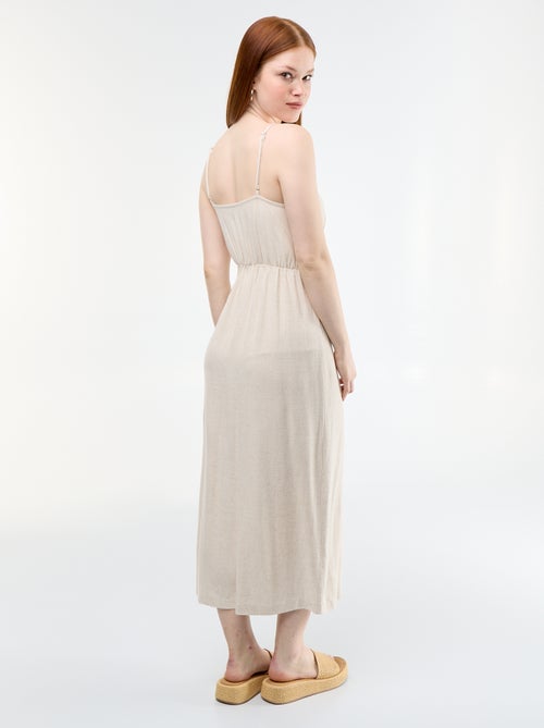 Vestido largo con tirantes finos ajustables - Kiabi Vestido largo con tirantes finos ajustables - Kiabi